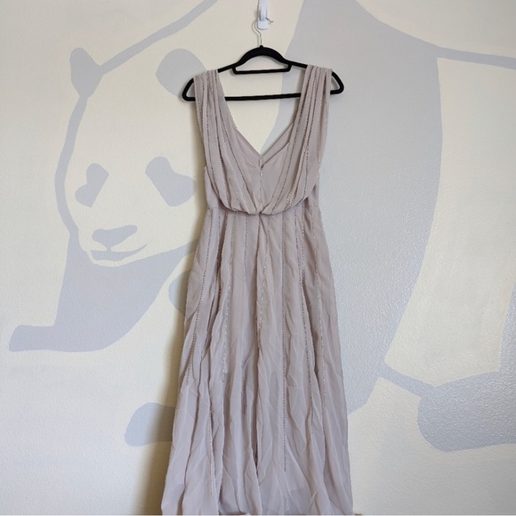 Muted mauve Asymmetrical Drape Dress - Picture 3 of 4